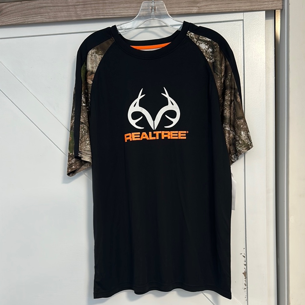 Realtree Men's Black & Camouflage Performance T-Shirt